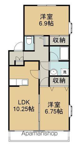 カーサ・アマリーロ(2LDK/1階)の間取り写真
