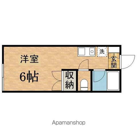 コーポ亀龍(ワンルーム/2階)の間取り写真