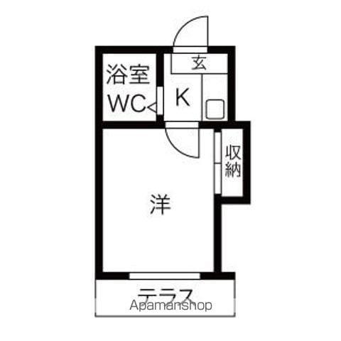 アーバンフラット新瑞橋(1K/1階)の間取り写真
