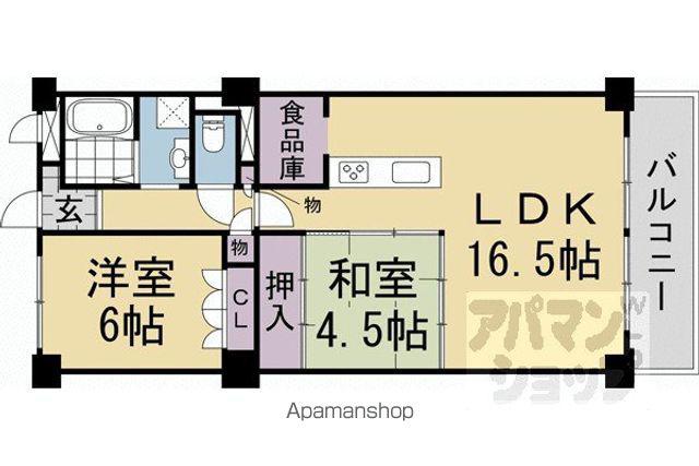 向島ニュータウン2街区B棟(2LDK/4階)の間取り写真