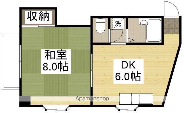 グリンベル1(1DK/3階)の間取り写真