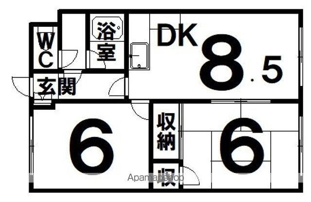コーポ相馬(2DK/1階)の間取り写真
