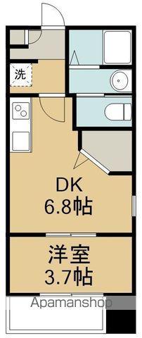 シェルグランデ鉄砲町東(1DK/4階)の間取り写真