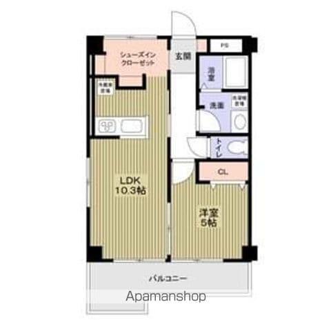 めぞん平成(1LDK/4階)の間取り写真