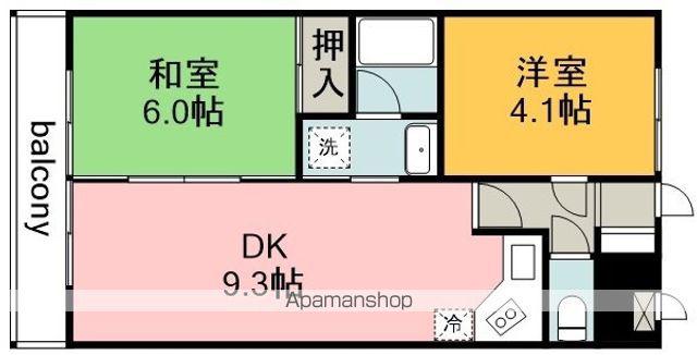 リヴァー三ツ木多摩(2DK/2階)の間取り写真