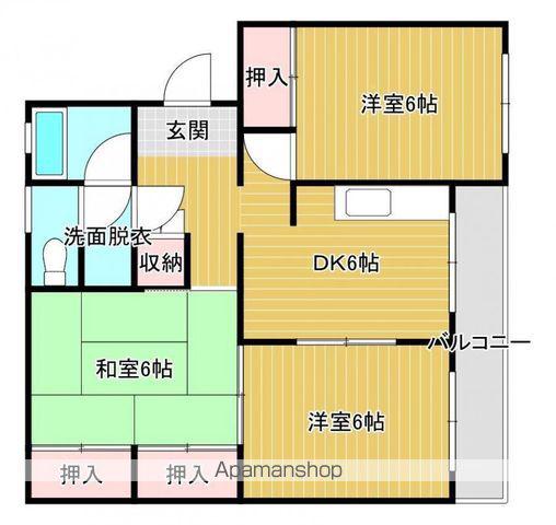 多佳寿マンション(3DK/4階)の間取り写真