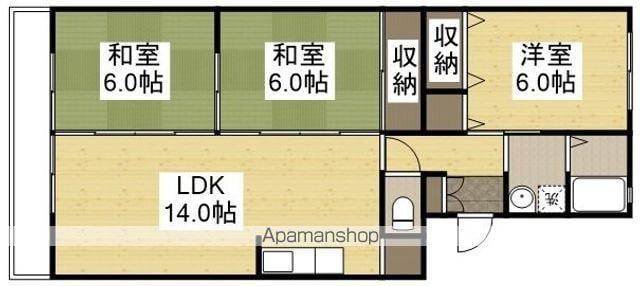 サバーヴ西坂(3LDK/2階)の間取り写真