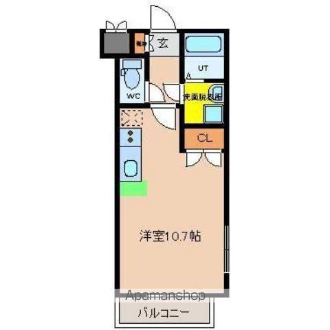 ルート宮崎(ワンルーム/3階)の間取り写真