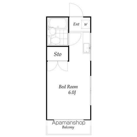 ヤングイン河辺(ワンルーム/1階)の間取り写真