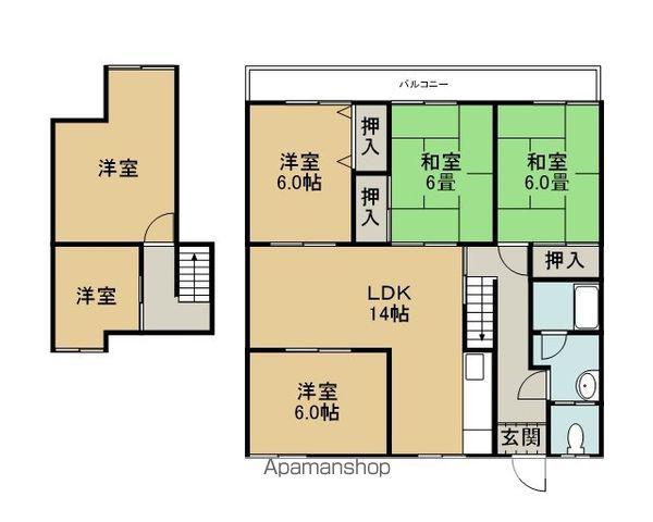 メゾンドール中寺(6LDK/7階)の間取り写真