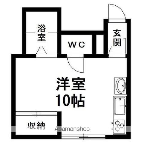 北口マンション2号館(ワンルーム/1階)の間取り写真