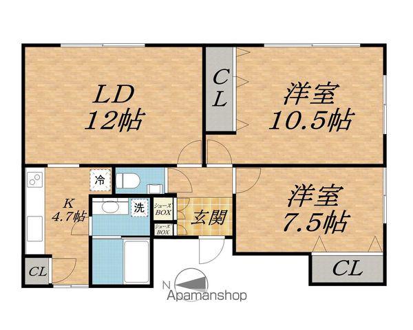 白川1棟2戸貸家(2LDK)の間取り写真