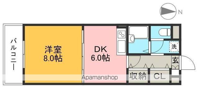 アクタス中宝永(1DK/6階)の間取り写真