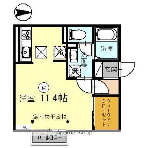 ポワロ III(ワンルーム/1階)の間取り写真