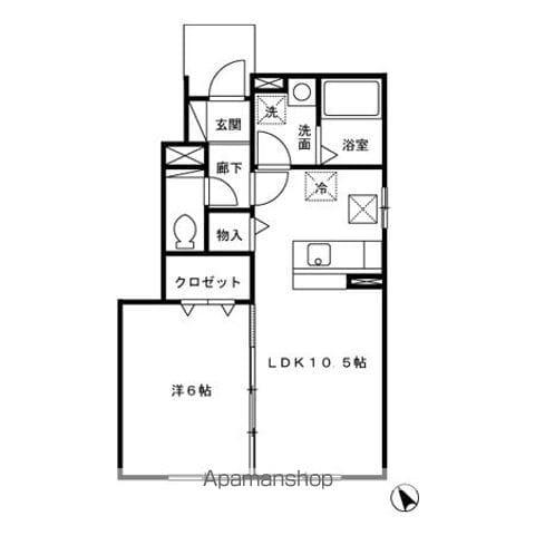 トレビューKOU(1LDK/1階)の間取り写真