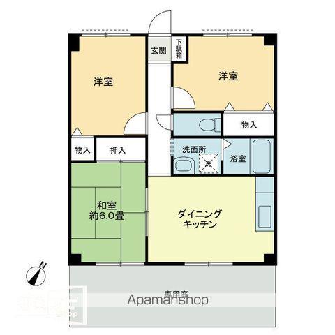 フィネス坂本(3DK/1階)の間取り写真