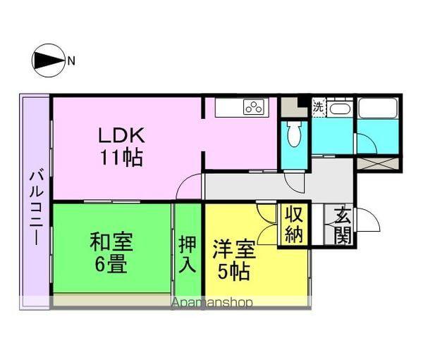 グランセーブル高岳(2LDK/3階)の間取り写真