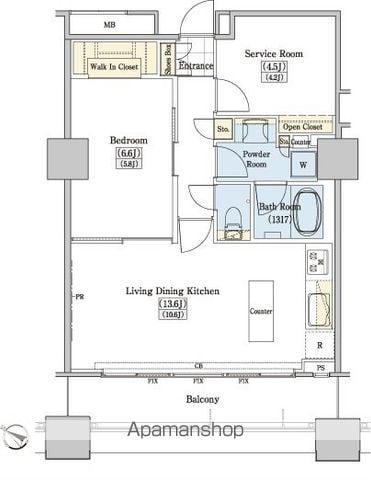 レジディアタワー上池袋(1SLDK/20階)の間取り写真