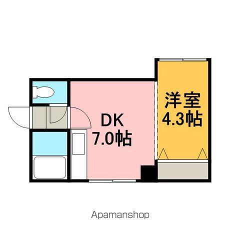 パレス・サザンクロス(1DK/2階)の間取り写真