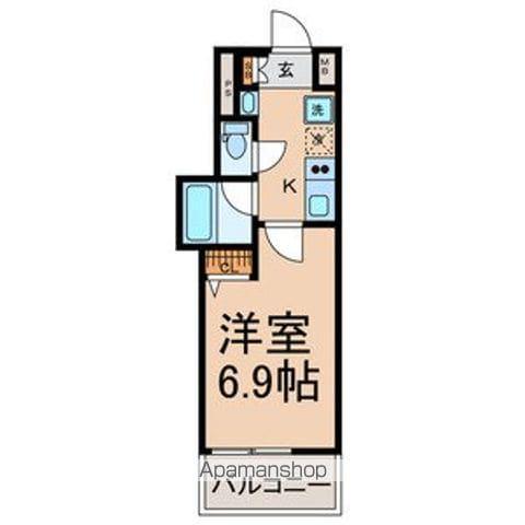 ベレーサ名駅ウエスト(1K/6階)の間取り写真