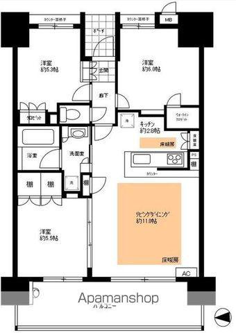 パークナード亀戸ロジュマン(3LDK/14階)の間取り写真
