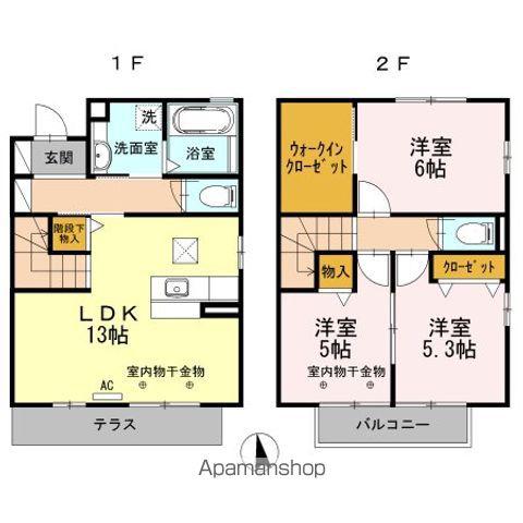 ジュネス・ドエル Ⅱ(3LDK/1階)の間取り写真