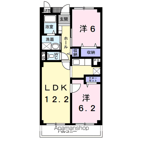 アンシャンテ・Ⅲ(2LDK/3階)の間取り写真