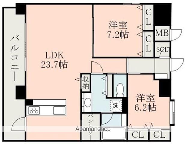 SAKURA SUIZENJI(2LDK/3階)の間取り写真