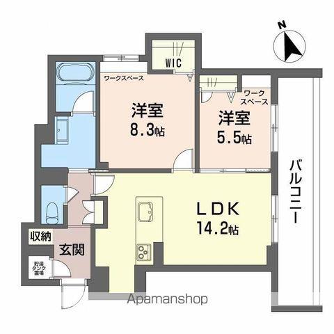 カーサ・レジデンス(2LDK/2階)の間取り写真