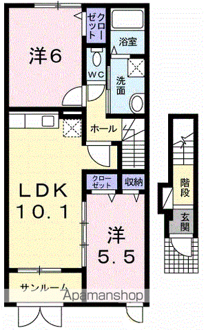 ブランシュ ネージュ Ⅱ(2LDK/2階)の間取り写真