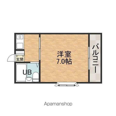 メラレンタルハウス4(1K/4階)の間取り写真