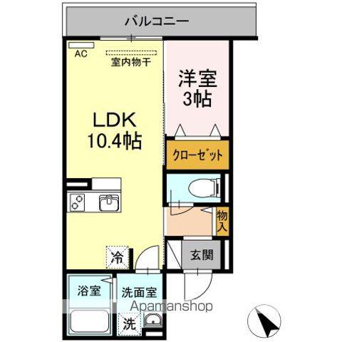 サンモール東川口 A棟(1LDK/2階)の間取り写真