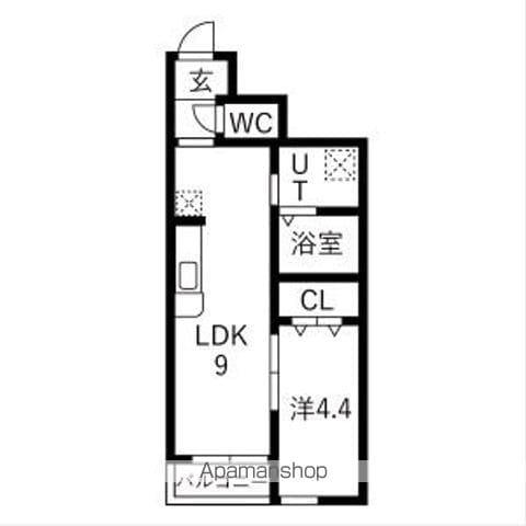 サンテラス郡山(1LDK/1階)の間取り写真