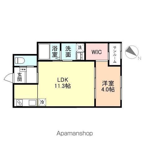 NEO SQUARE Ⅶ(1LDK/2階)の間取り写真
