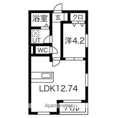 GCDヴィラ荒子(1LDK/2階)の間取り写真