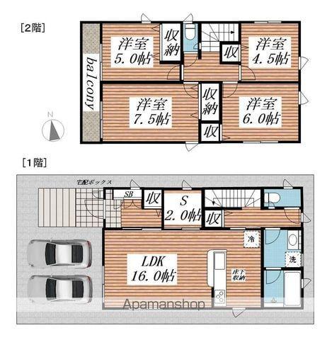 京成電鉄本線 勝田台駅 バス乗車時間:15分 こてはし団地入口バス停で下車 徒歩2分 2階建 築3年(4SLDK)の間取り写真