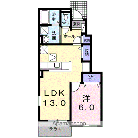 グレイスⅠ(1LDK/1階)の間取り写真