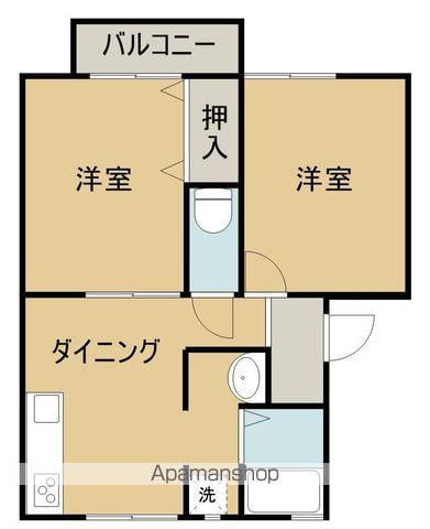 クロバーハイツ(2DK/2階)の間取り写真