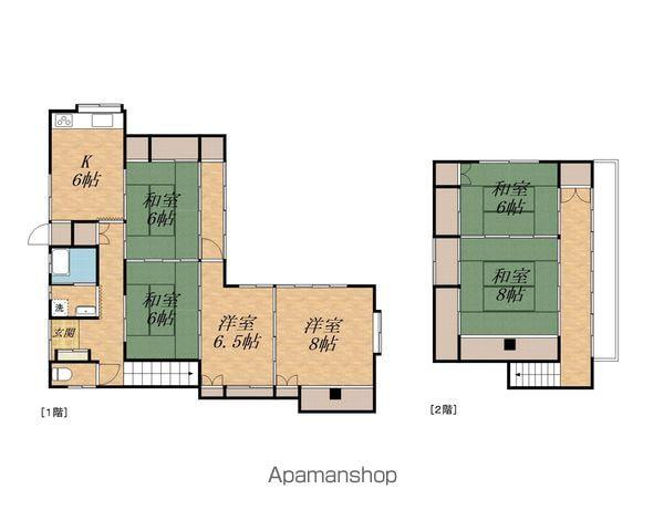 飯田線 伊那北駅 徒歩12分 2階建 築47年(6DK)の間取り写真