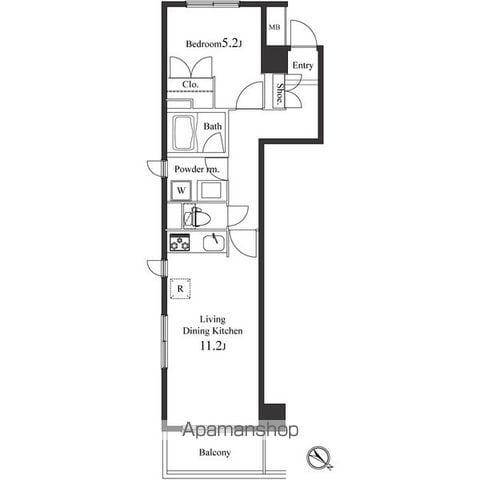 プライマル小石川(1LDK/5階)の間取り写真