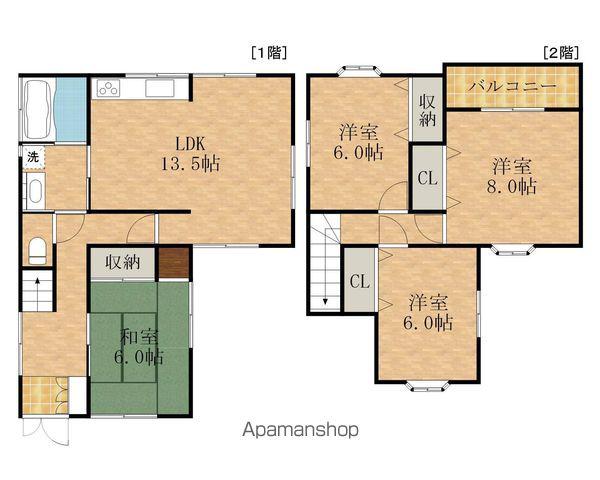 大阪府岸和田市 2階建 築26年(4LDK)の間取り写真
