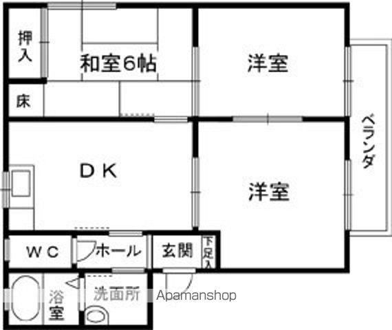 ヴィリジアンガーデンG(3DK/1階)の間取り写真