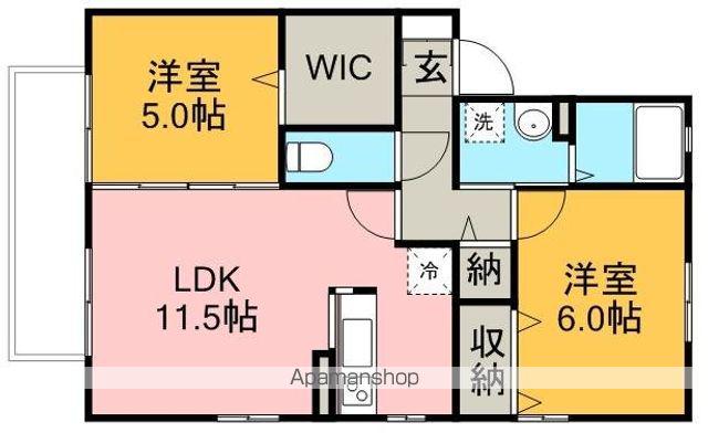 レスポワールⅠ(2LDK/2階)の間取り写真