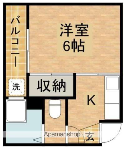 コーポステーションサイドコシベ(1K/4階)の間取り写真