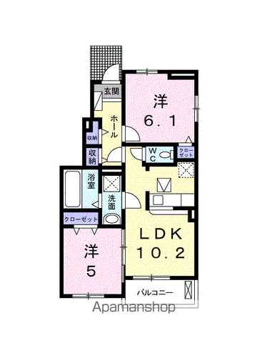CRESTVILLA Ⅰ(2LDK/1階)の間取り写真