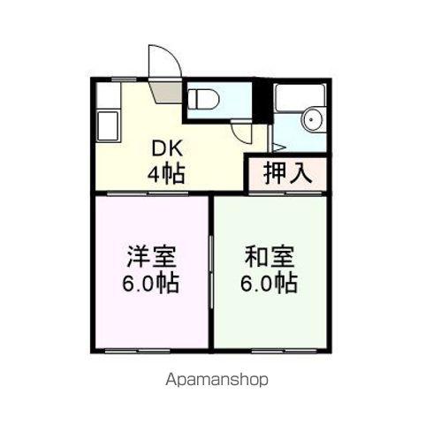 グリーンハイツ山根(2DK/2階)の間取り写真