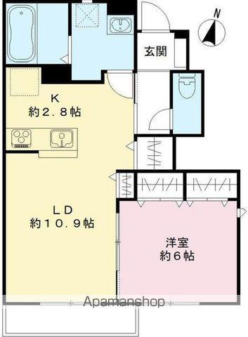 メルベーユFⅢ(1LDK/1階)の間取り写真