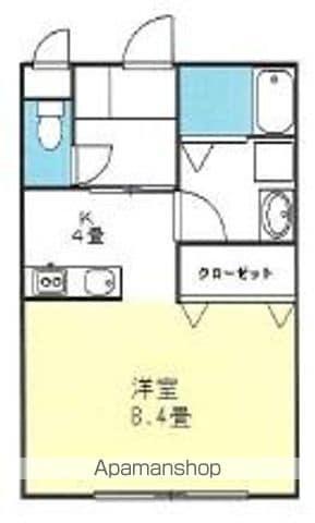 ラ・フォンテスクエアⅣ(ワンルーム/1階)の間取り写真