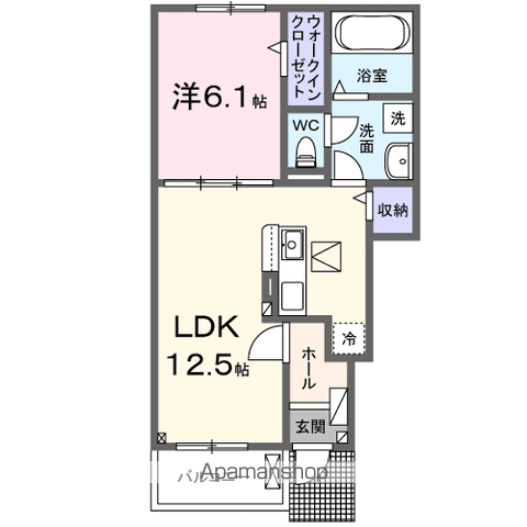 クロリス(1LDK/1階)の間取り写真