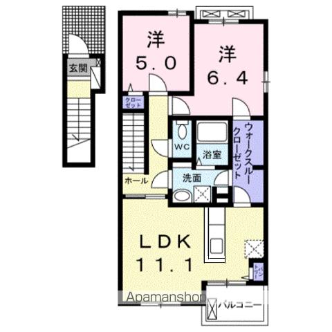 フィールド・サンⅡA(2LDK/2階)の間取り写真